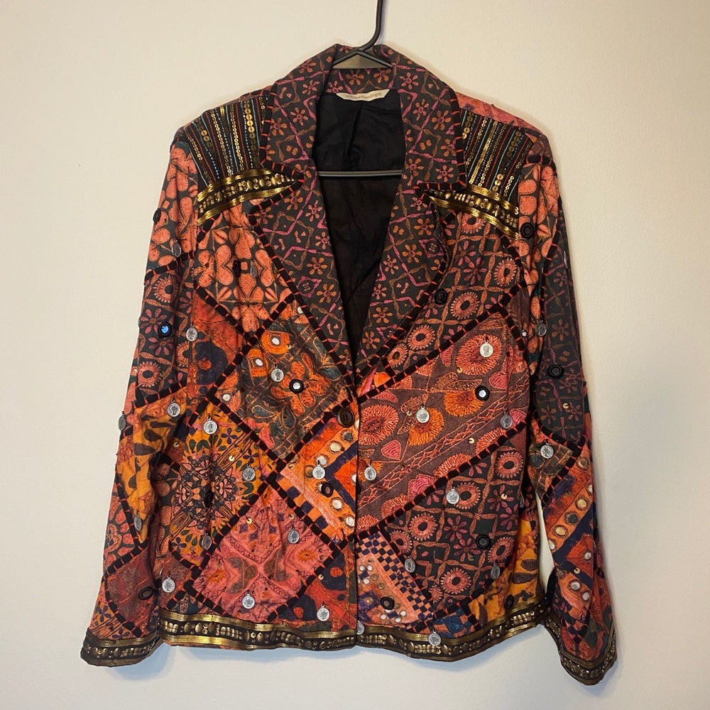 Soft Surroundings Berber Jacket Coin Blazer Womens Multicolor